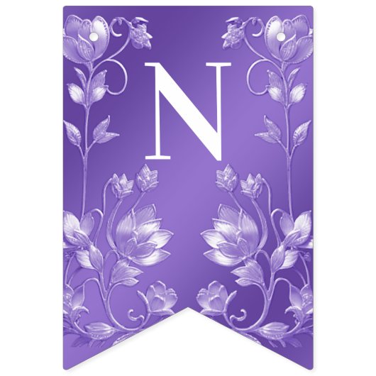 Drapeau stylé de Bunal Floral Violet (Troisième drapeau)