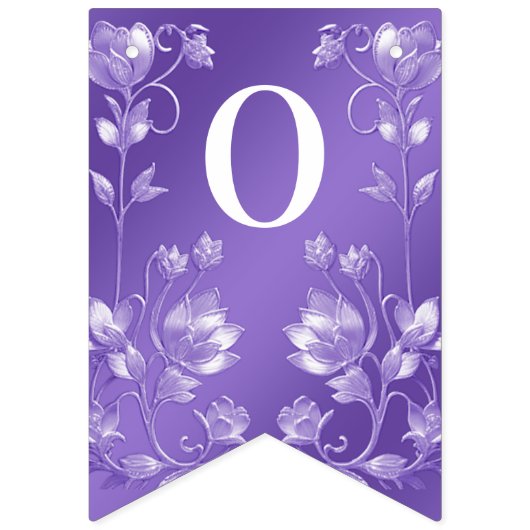 Drapeau stylé de Bunal Floral Violet (Deuxième drapeau)