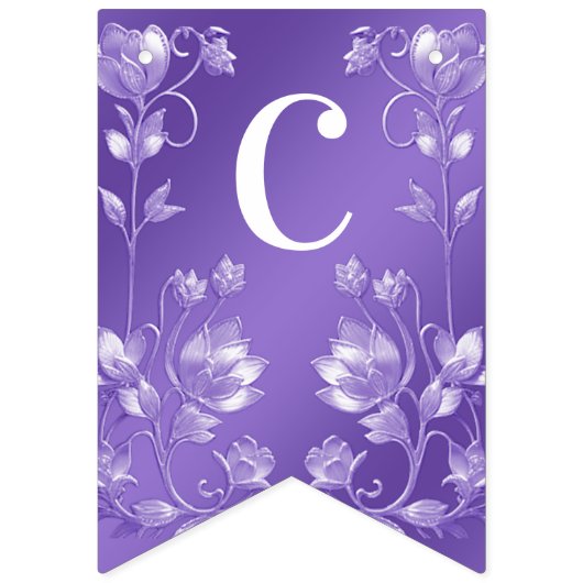 Drapeau stylé de Bunal Floral Violet (Premier drapeau)