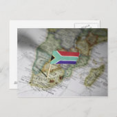 Drapeau sud-africain sur la carte (Devant / Derrière)