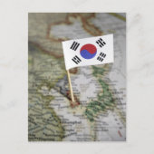 Drapeau sud-coréen dans la carte (Devant)