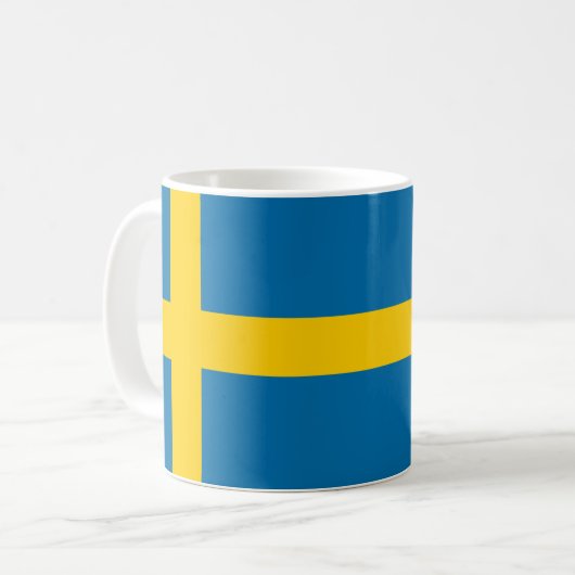 Drapeau Suède Céramique café Mug (Devant gauche)