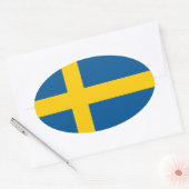 Drapeau suédois auto autocollant ovale | Drapeau d (Enveloppe)