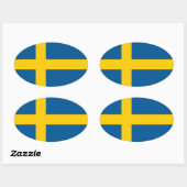 Drapeau suédois auto autocollant ovale | Drapeau d (Feuille)