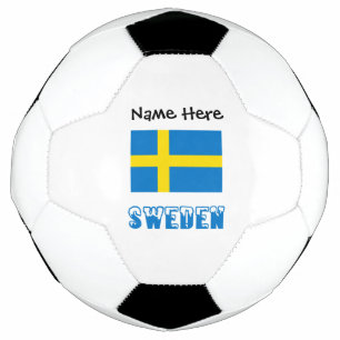 Drapeau suédois avec votre nom Soccer Ball