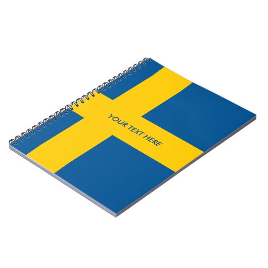 Drapeau suédois de carnet de notes à spirale fait (Côté gauche)