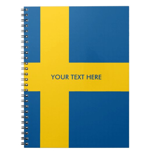 Drapeau suédois de carnet de notes à spirale fait (Devant)
