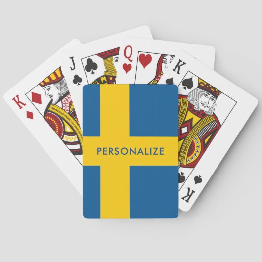Drapeau suédois des cartes de jeu faites sur (dos)