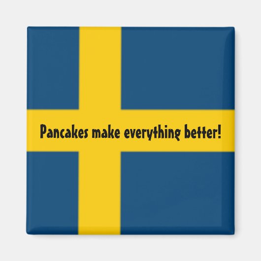 Drapeau Suédois Frigo Magnet - crêpes - (Devant)