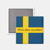 Drapeau Suédois Frigo Magnet - plättar - (Recto/Verso)