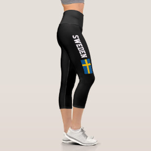 Drapeau suédois haute taille Capri leggings