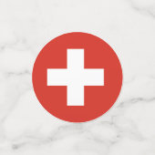 Drapeau suisse Table Confetti (Petit recto)