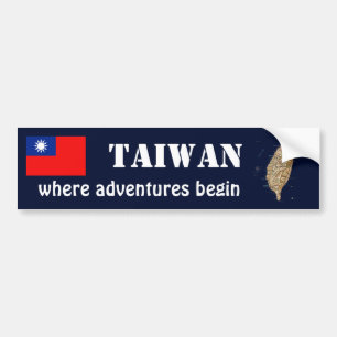 Drapeau Taïwan + Sticker pare-chocs