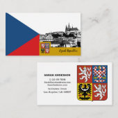 Drapeau tchèque Carte de visite, Tchéquie moderne (Devant / Derrière)