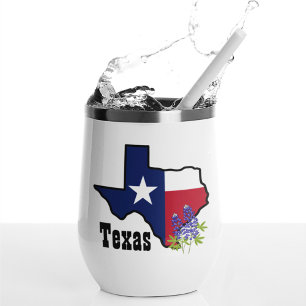 Drapeau texan et bleu fleur avec nom personnalisé
