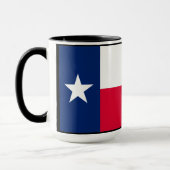 Drapeau Texas avec Bluebonnets sur noir, Mug (Gauche)
