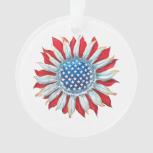 Drapeau Tournesol Américain 4 juillet Femmes Homme
