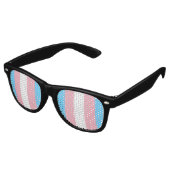 drapeau trans sur des lunettes de soleil (Angulaire)