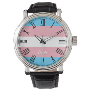 Drapeau transgenre et montre de fierté