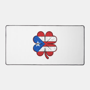 Drapeau Trèfle de Porto Rico Gravure Vintage Vecte