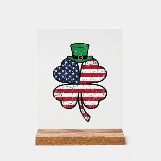 Drapeau Trèfle Vintage Fête de la Saint-Patrick (Recto)