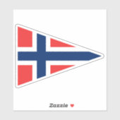 Drapeau triangle de la Norvège vinyle autocollant (Feuille)