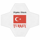Drapeau turc et turc avec votre nom balle de footb (Plat)