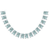 Drapeau turquoise blanc floral (Tout)