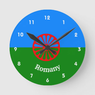 Drapeau tzigane officiel Romany Horloge ronde