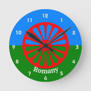 Drapeau tzigane officiel Romany Horloge ronde
