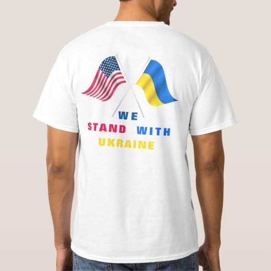Drapeau Ukrainien Avec L'Ukraine T-Shirt USA (Dos)