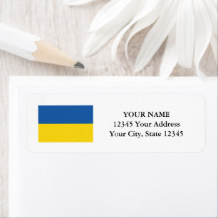Drapeau ukrainien étiquettes de adresse