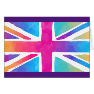 Drapeau Union Jack aux aquarelles vives