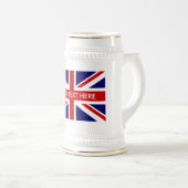 Drapeau Union Jack blanc bière stein mug (Devant droit)