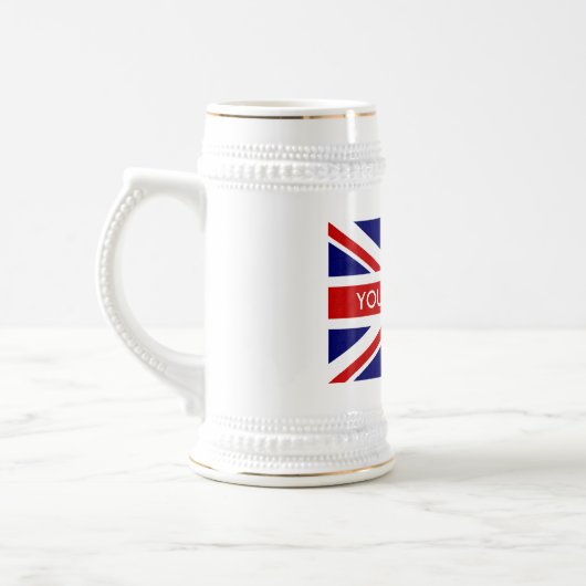 Drapeau Union Jack blanc bière stein mug (Gauche)
