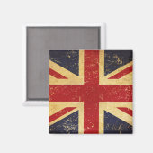 Drapeau Union Jack Vintage Grunge Magnet (Recto/Verso)