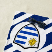 Drapeau uruguayen serviette de plage (En situation)