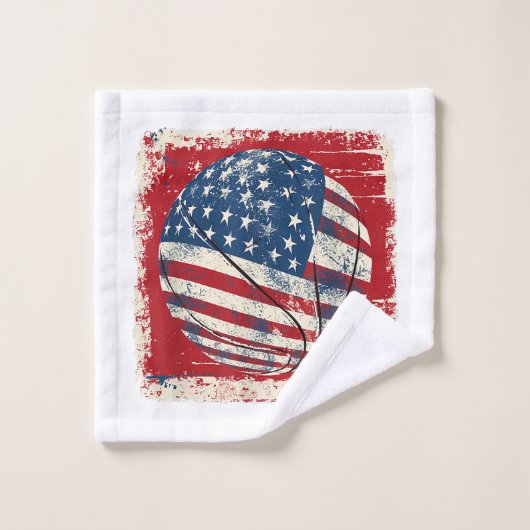 Drapeau USA Basketball du 4 juillet (Gant de toilette)