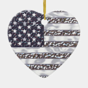 Drapeau USA Chrome Ornement de Noël