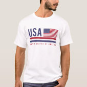 Drapeau USA et code ISO Alpha-3 Design T-shirt (Devant)
