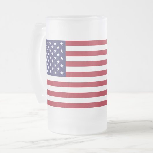 Drapeau Usa Frosted 16 oz de verre givré Mug (Devant gauche)