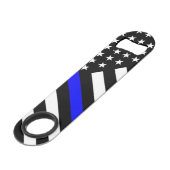 Drapeau USA Noir et blanc Ligne Bleue fine (Dos Angle)