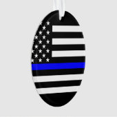 Drapeau USA Noir et blanc Ligne Bleue fine (devant)