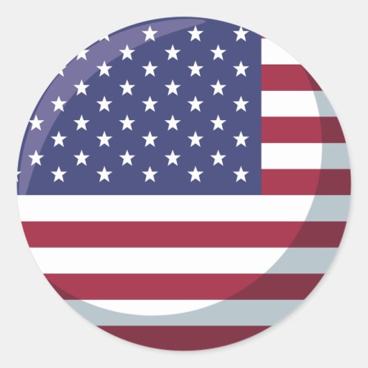 Drapeau USA Ronde Sticker (Voorkant)