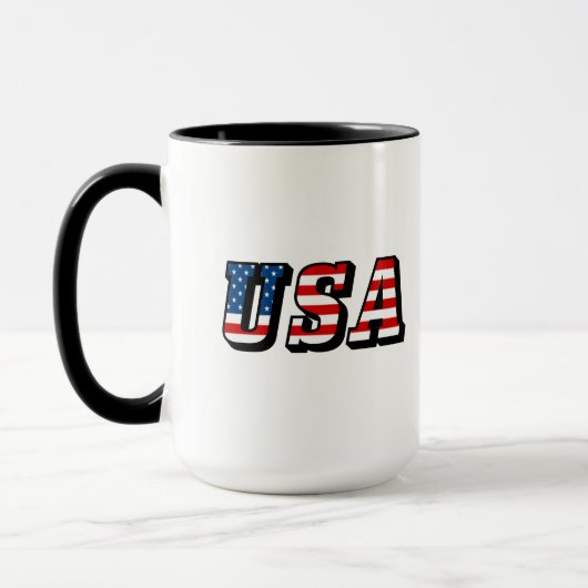 Drapeau USA Texte sonnerie café Mug (Gauche)