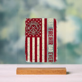 Drapeau vertical vintage papa pompier (Neutre)