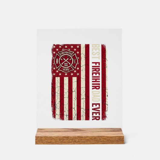 Drapeau vertical vintage papa pompier (Recto)