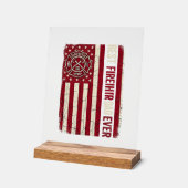 Drapeau vertical vintage papa pompier (Angle)