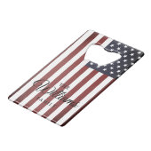 Drapeau vintage américain et nom de famille person (Dos Angle)