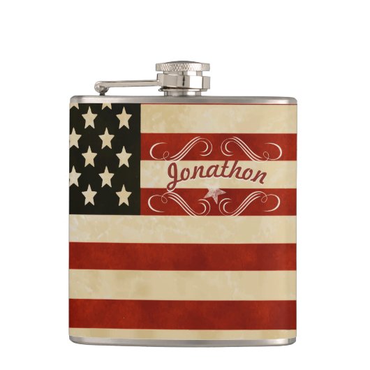 Drapeau Vintage américain Flacon personnalisé (Devant)